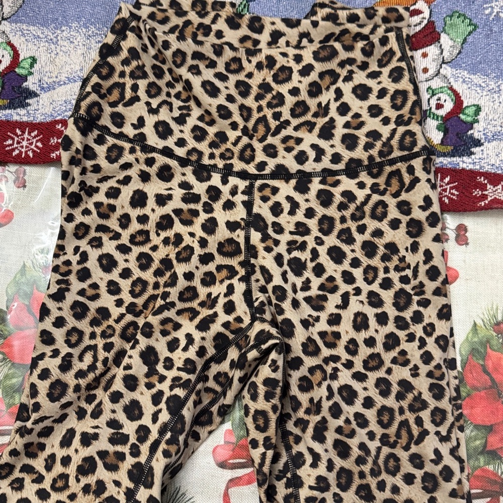 Color fuljo Ala Brown Leggings Gold Leopard print New Size S - Picture 6 of 8